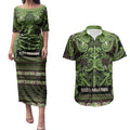 Aotearoa Iwi Ngati Raukawa Couples Matching Puletasi and Hawaiian Shirt Maori Wharenui House Tribal Pattern