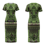 Aotearoa Iwi Ngati Raukawa Couples Matching Short Sleeve Bodycon Dress and Hawaiian Shirt Maori Wharenui House Tribal Pattern