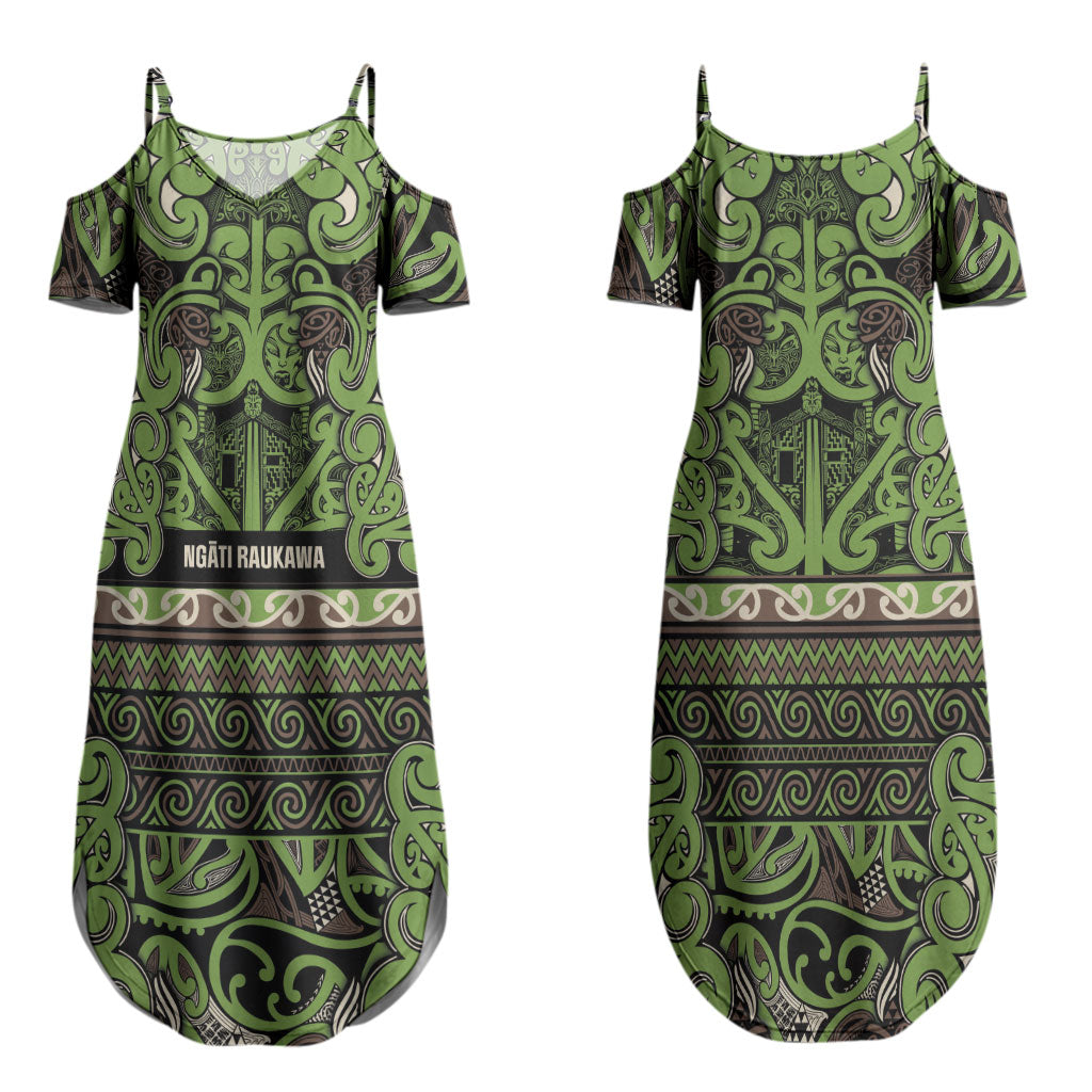 Aotearoa Iwi Ngati Raukawa Couples Matching Summer Maxi Dress and Hawaiian Shirt Maori Wharenui House Tribal Pattern