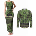 Aotearoa Iwi Ngati Raukawa Couples Matching Tank Maxi Dress and Long Sleeve Button Shirt Maori Wharenui House Tribal Pattern