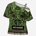 Aotearoa Iwi Ngati Raukawa Cross Shoulder Shirt Maori Wharenui House Tribal Pattern