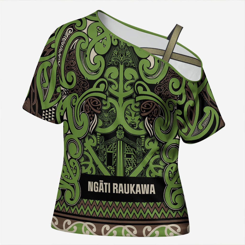 Aotearoa Iwi Ngati Raukawa Cross Shoulder Shirt Maori Wharenui House Tribal Pattern