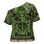 Aotearoa Iwi Ngati Raukawa Cross Shoulder Shirt Maori Wharenui House Tribal Pattern