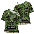 Aotearoa Iwi Ngati Raukawa Cross Shoulder Shirt Maori Wharenui House Tribal Pattern