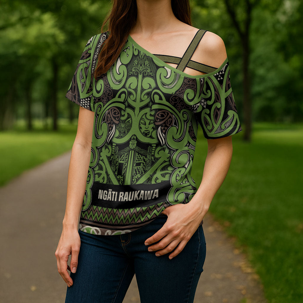 Aotearoa Iwi Ngati Raukawa Cross Shoulder Shirt Maori Wharenui House Tribal Pattern