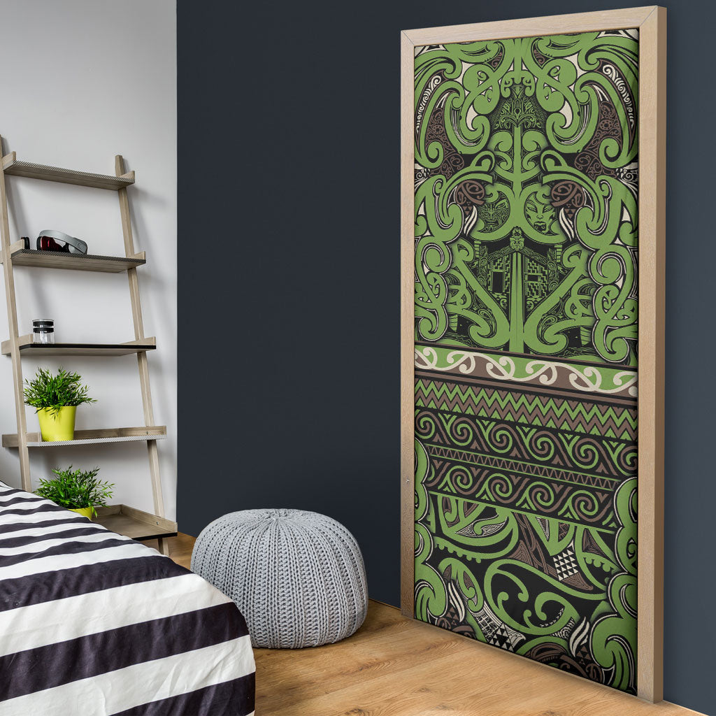 Aotearoa Iwi Ngati Raukawa Door Cover Maori Wharenui House Tribal Pattern