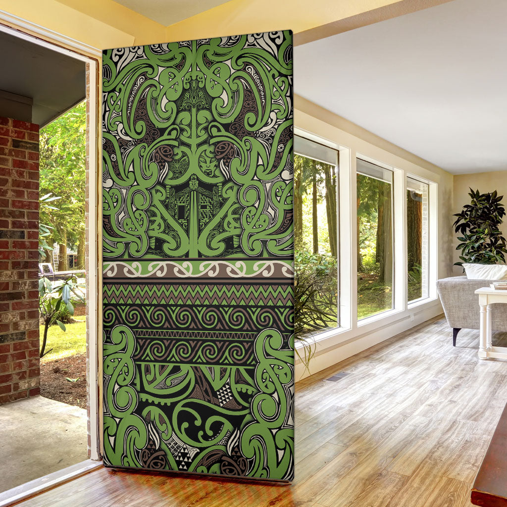 Aotearoa Iwi Ngati Raukawa Door Cover Maori Wharenui House Tribal Pattern