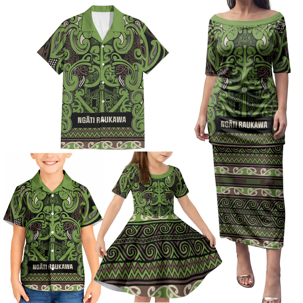 Aotearoa Iwi Ngati Raukawa Family Matching Puletasi and Hawaiian Shirt Maori Wharenui House Tribal Pattern