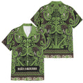 Aotearoa Iwi Ngati Raukawa Family Matching Short Sleeve Bodycon Dress and Hawaiian Shirt Maori Wharenui House Tribal Pattern