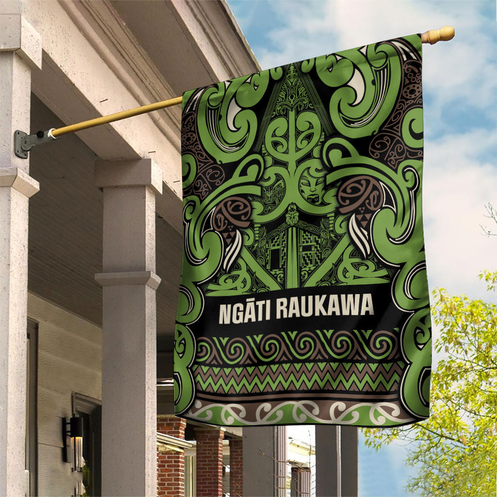 Aotearoa Iwi Ngati Raukawa Garden Flag Maori Wharenui House Tribal Pattern