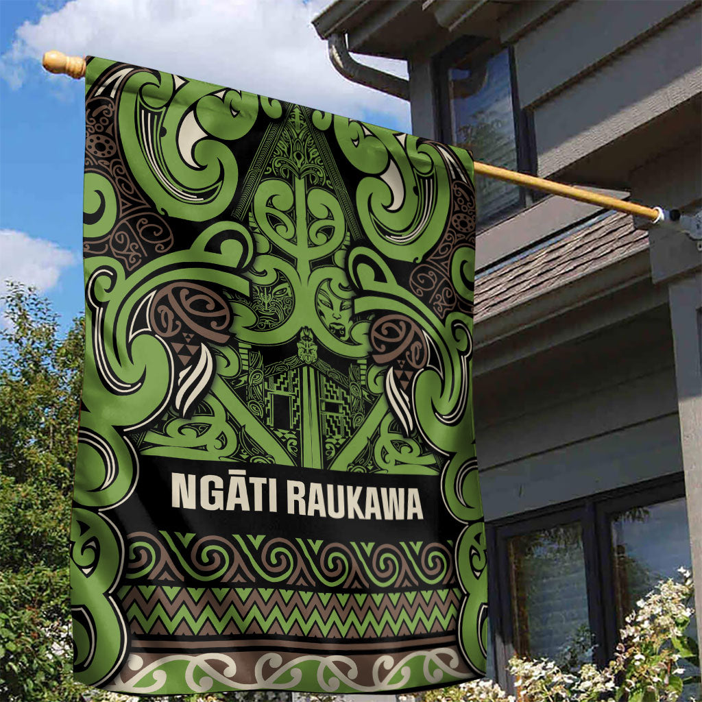 Aotearoa Iwi Ngati Raukawa Garden Flag Maori Wharenui House Tribal Pattern