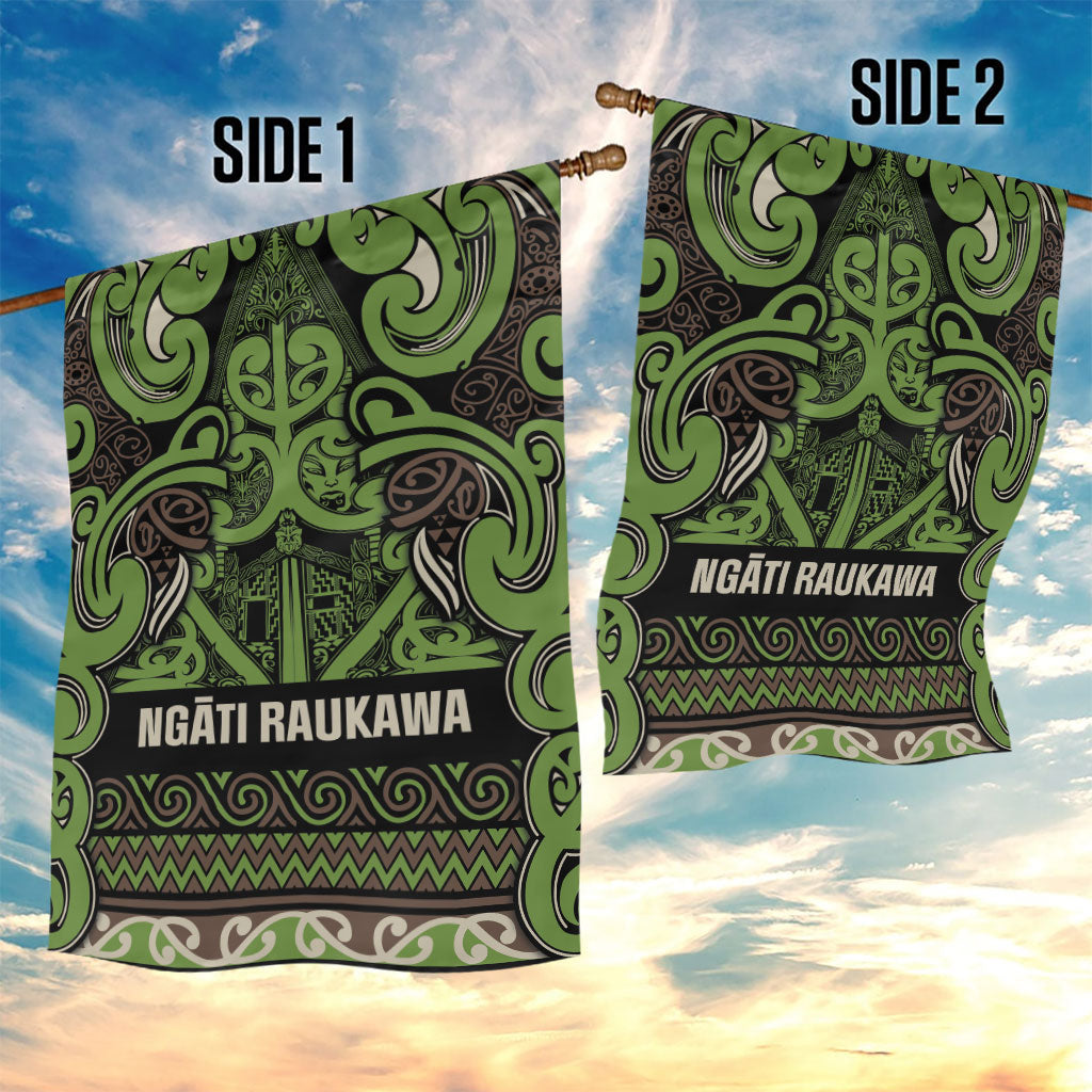 Aotearoa Iwi Ngati Raukawa Garden Flag Maori Wharenui House Tribal Pattern