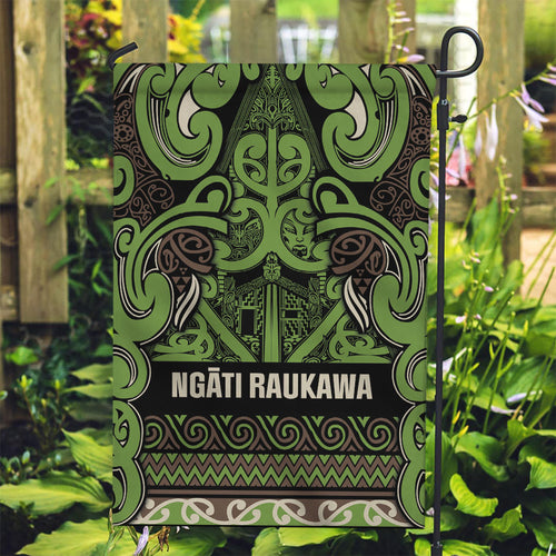 Aotearoa Iwi Ngati Raukawa Garden Flag Maori Wharenui House Tribal Pattern
