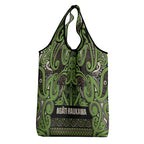 Aotearoa Iwi Ngati Raukawa Grocery Bag Maori Wharenui House Tribal Pattern