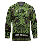 Aotearoa Iwi Ngati Raukawa Hockey Jersey Maori Wharenui House Tribal Pattern