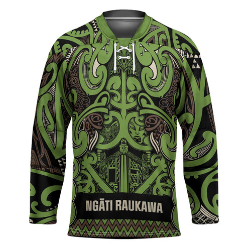 Aotearoa Iwi Ngati Raukawa Hockey Jersey Maori Wharenui House Tribal Pattern