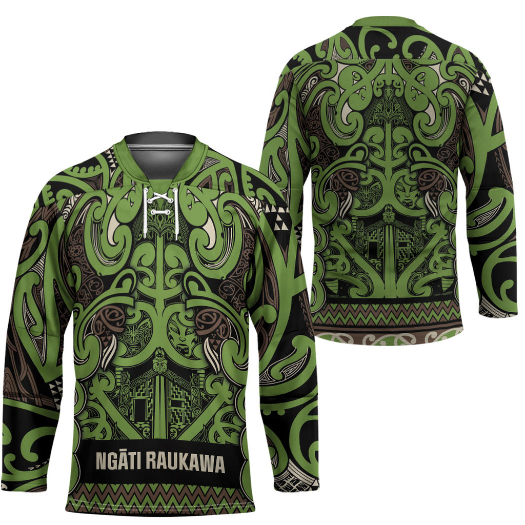 Aotearoa Iwi Ngati Raukawa Hockey Jersey Maori Wharenui House Tribal Pattern