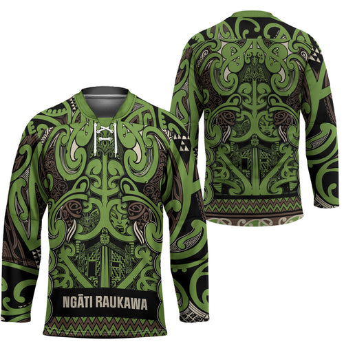 Aotearoa Iwi Ngati Raukawa Hockey Jersey Maori Wharenui House Tribal Pattern