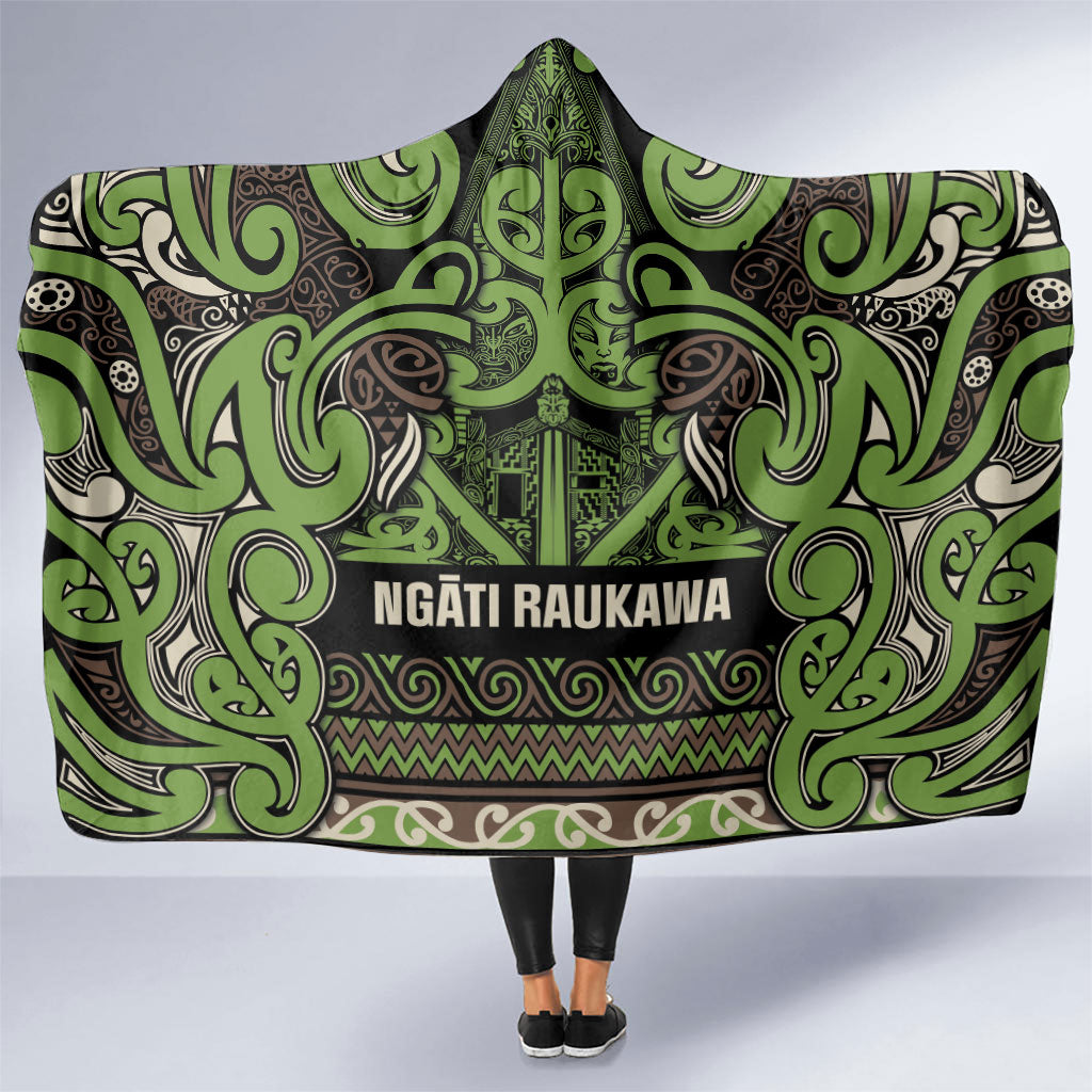 Aotearoa Iwi Ngati Raukawa Hooded Blanket Maori Wharenui House Tribal Pattern