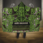 Aotearoa Iwi Ngati Raukawa Hooded Blanket Maori Wharenui House Tribal Pattern