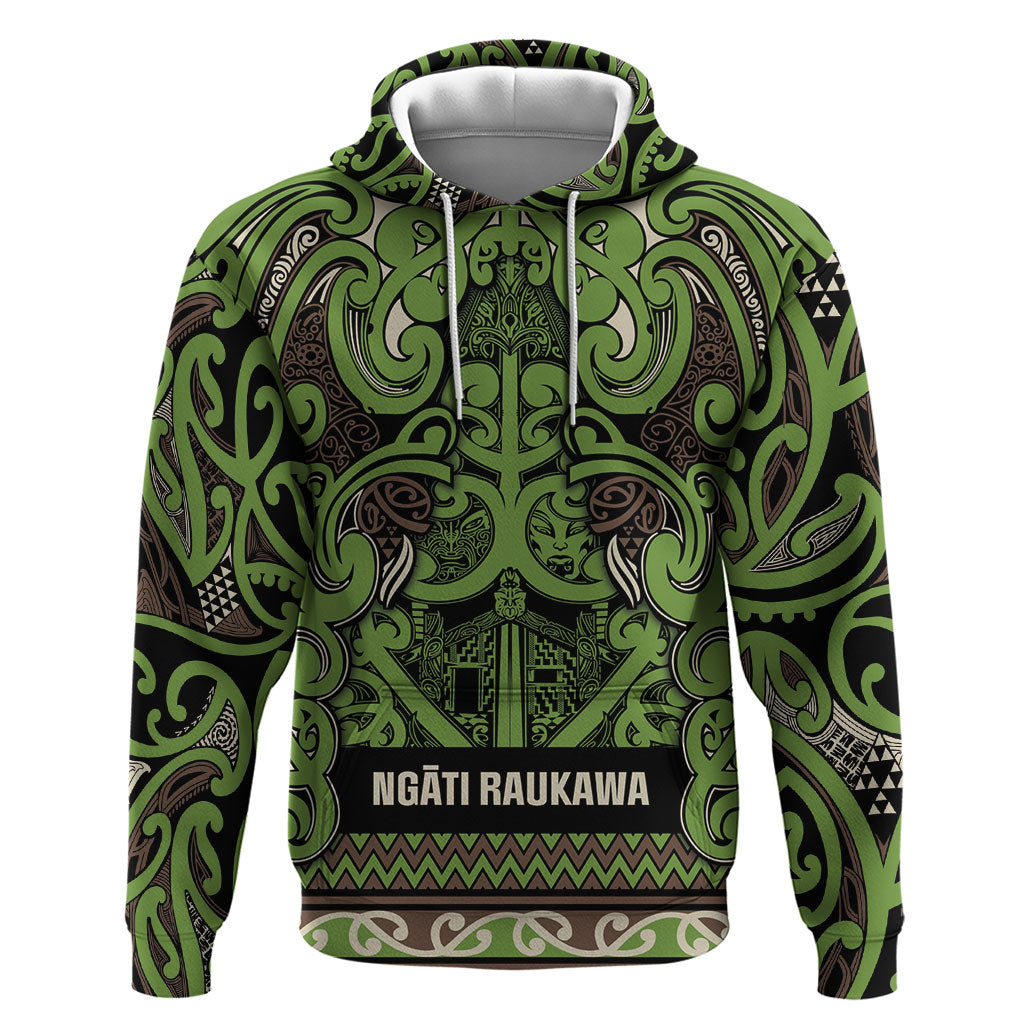 Aotearoa Iwi Ngati Raukawa Hoodie Maori Wharenui House Tribal Pattern