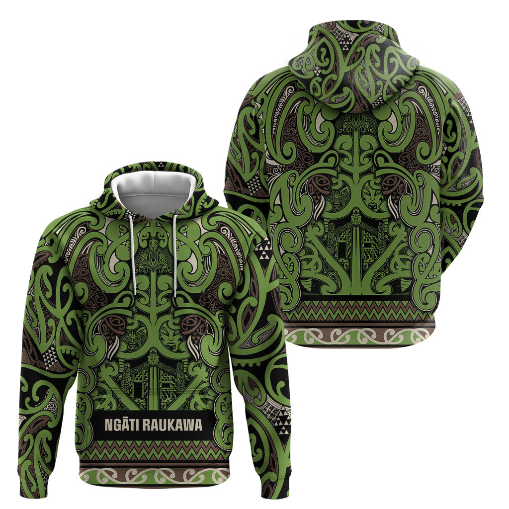 Aotearoa Iwi Ngati Raukawa Hoodie Maori Wharenui House Tribal Pattern