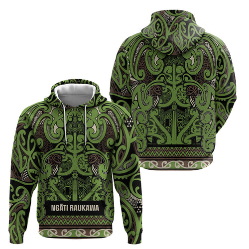 Aotearoa Iwi Ngati Raukawa Hoodie Maori Wharenui House Tribal Pattern