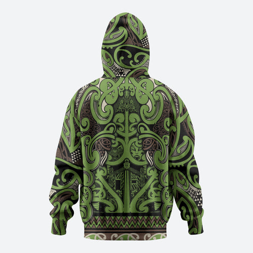Aotearoa Iwi Ngati Raukawa Hoodie Maori Wharenui House Tribal Pattern