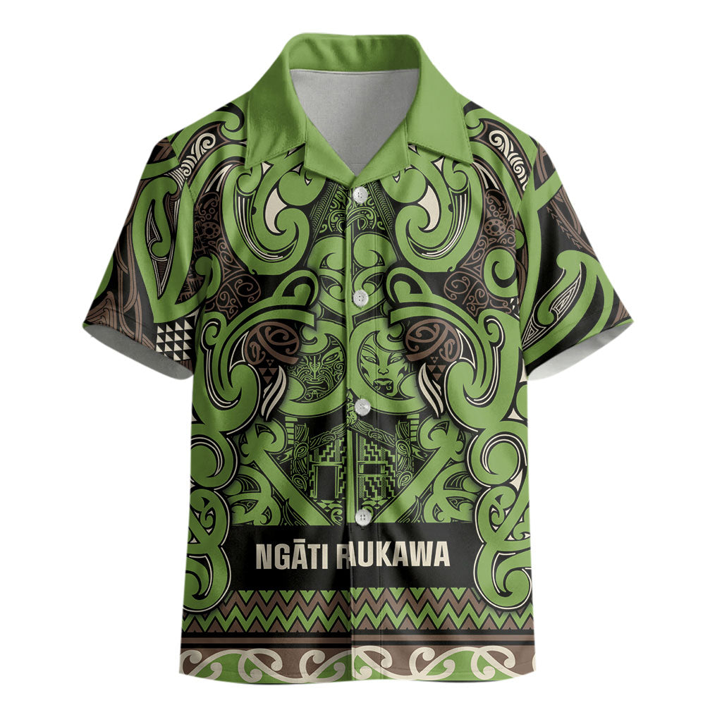 Aotearoa Iwi Ngati Raukawa Kid Hawaiian Shirt Maori Wharenui House Tribal Pattern