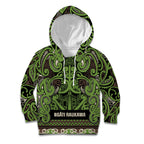 Aotearoa Iwi Ngati Raukawa Kid Hoodie Maori Wharenui House Tribal Pattern