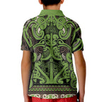 Aotearoa Iwi Ngati Raukawa Kid Polo Shirt Maori Wharenui House Tribal Pattern