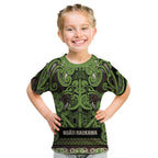 Aotearoa Iwi Ngati Raukawa Kid T Shirt Maori Wharenui House Tribal Pattern