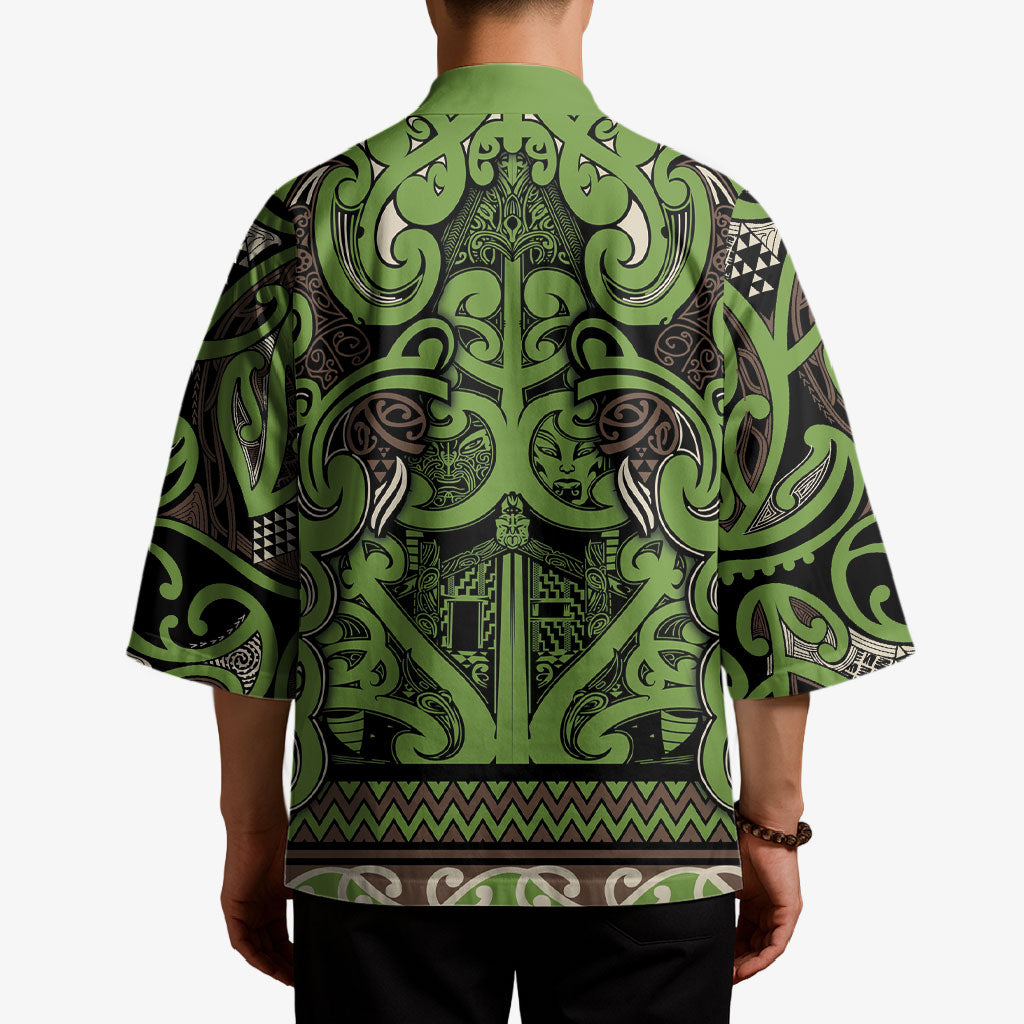 Aotearoa Iwi Ngati Raukawa Kimono Maori Wharenui House Tribal Pattern
