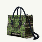Aotearoa Iwi Ngati Raukawa Leather Bag Maori Wharenui House Tribal Pattern