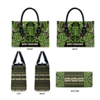 Aotearoa Iwi Ngati Raukawa Leather Bag Maori Wharenui House Tribal Pattern