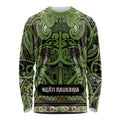 Aotearoa Iwi Ngati Raukawa Long Sleeve Shirt Maori Wharenui House Tribal Pattern