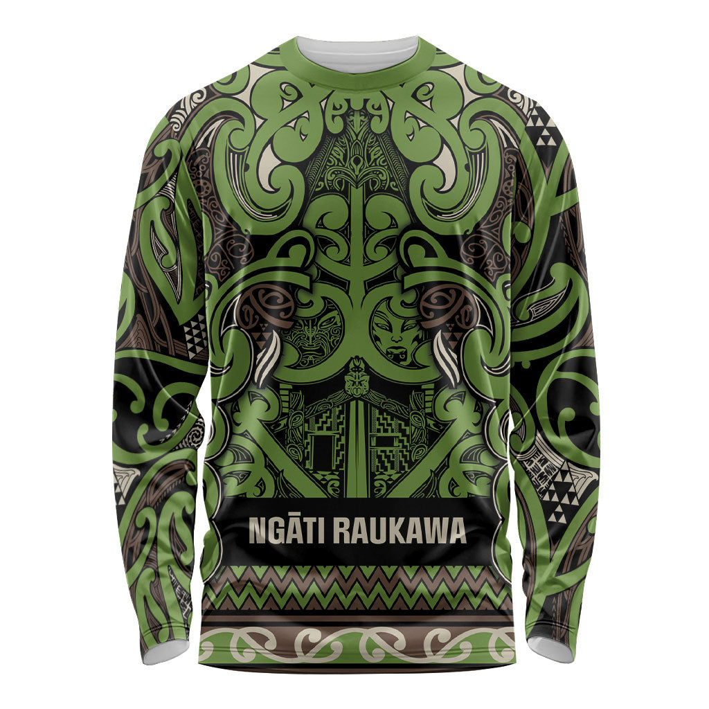 Aotearoa Iwi Ngati Raukawa Long Sleeve Shirt Maori Wharenui House Tribal Pattern