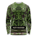 Aotearoa Iwi Ngati Raukawa Long Sleeve Shirt Maori Wharenui House Tribal Pattern