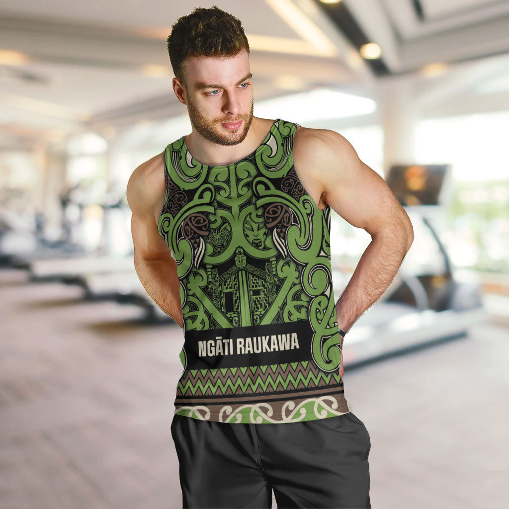 Aotearoa Iwi Ngati Raukawa Men Tank Top Maori Wharenui House Tribal Pattern