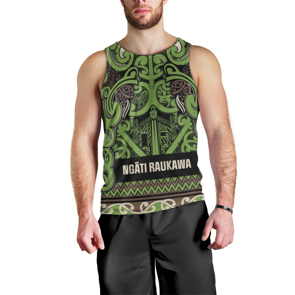 Aotearoa Iwi Ngati Raukawa Men Tank Top Maori Wharenui House Tribal Pattern