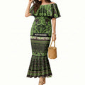 Aotearoa Iwi Ngati Raukawa Mermaid Dress Maori Wharenui House Tribal Pattern