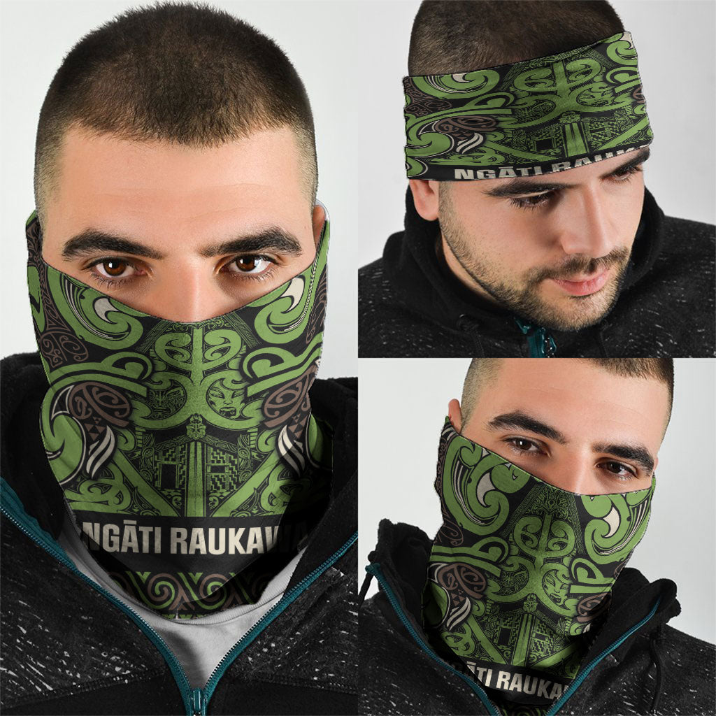 Aotearoa Iwi Ngati Raukawa Neck Gaiter Maori Wharenui House Tribal Pattern
