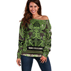 Aotearoa Iwi Ngati Raukawa Off Shoulder Sweater Maori Wharenui House Tribal Pattern