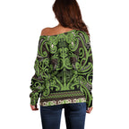 Aotearoa Iwi Ngati Raukawa Off Shoulder Sweater Maori Wharenui House Tribal Pattern