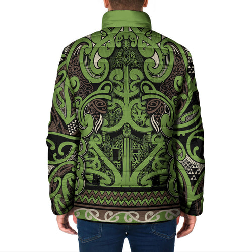 Aotearoa Iwi Ngati Raukawa Padded Jacket Maori Wharenui House Tribal Pattern