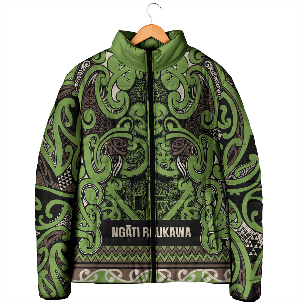 Aotearoa Iwi Ngati Raukawa Padded Jacket Maori Wharenui House Tribal Pattern