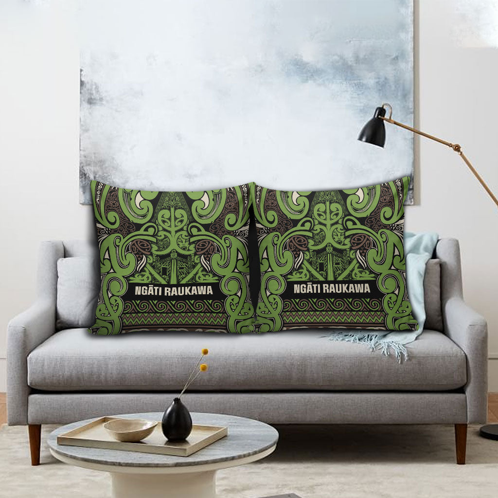 Aotearoa Iwi Ngati Raukawa Pillow Cover Maori Wharenui House Tribal Pattern