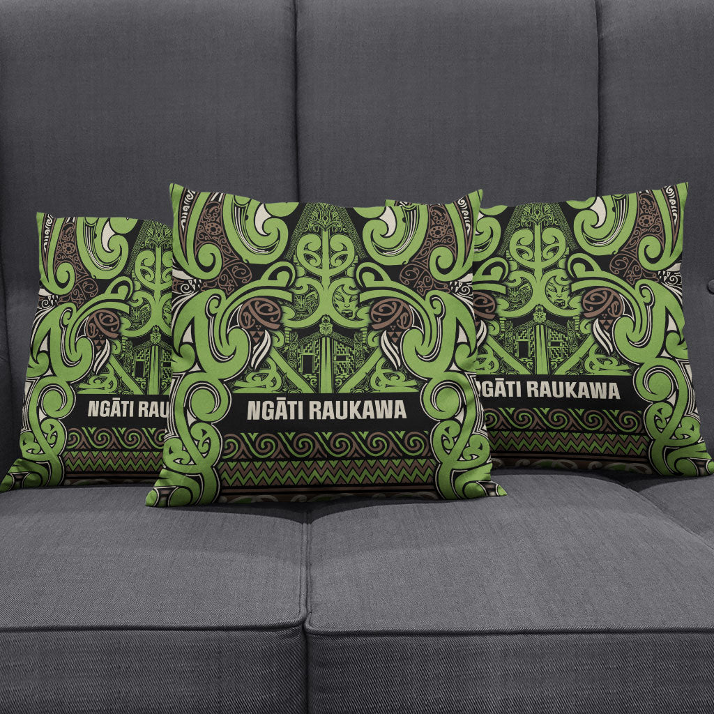 Aotearoa Iwi Ngati Raukawa Pillow Cover Maori Wharenui House Tribal Pattern
