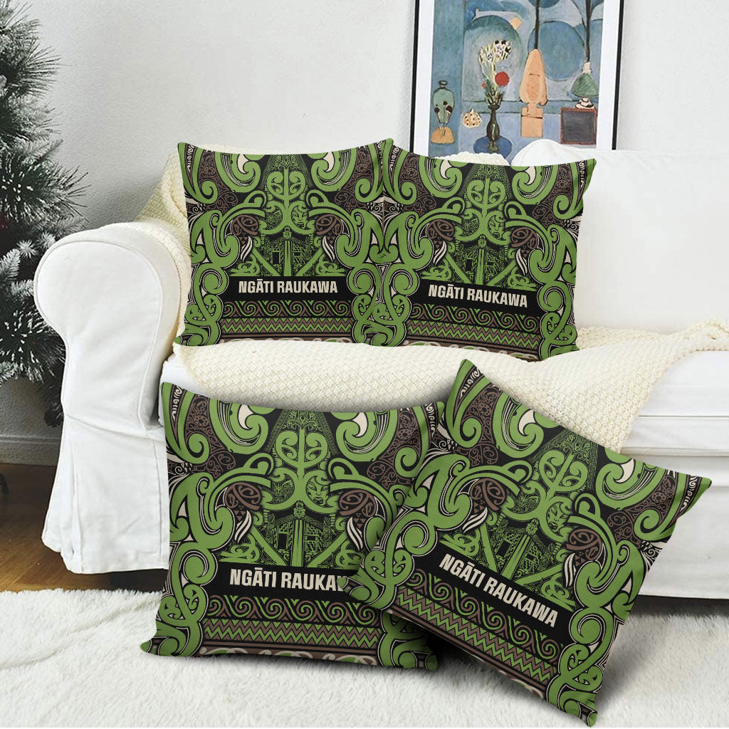 Aotearoa Iwi Ngati Raukawa Pillow Cover Maori Wharenui House Tribal Pattern