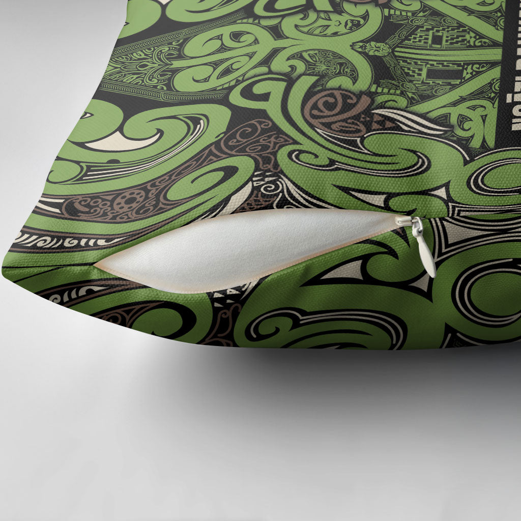 Aotearoa Iwi Ngati Raukawa Pillow Cover Maori Wharenui House Tribal Pattern